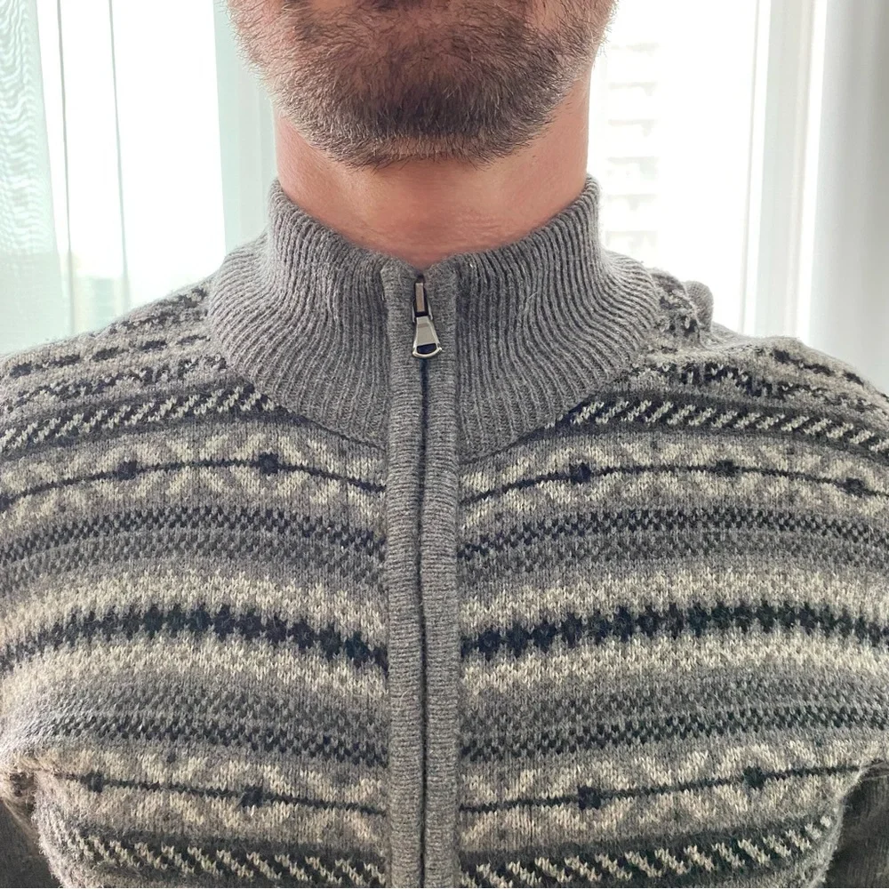 Men’s Zip Up Wool-mix Sweater Size S - Picture 2 of 8